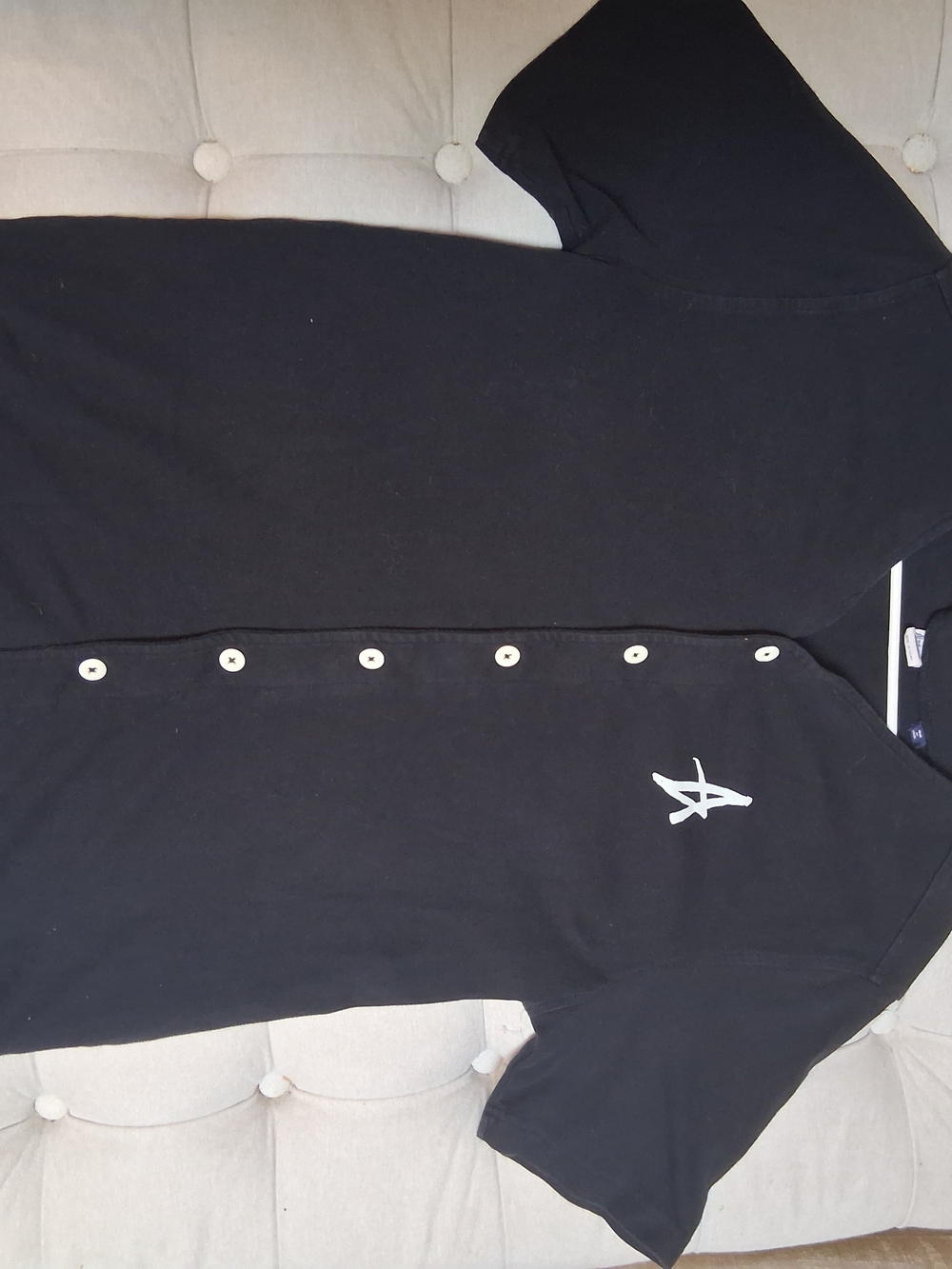 Altamont Black Short-Sleeve Button-Down Shirt with White Logo
